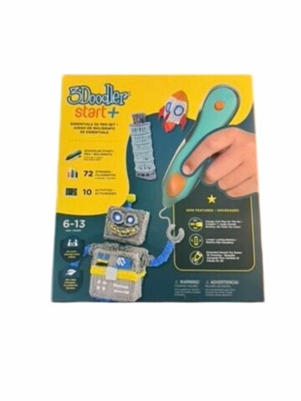 3Doodler Start+ Essentials 3D Pen Set For Kids Ages 6-13 With 72 Strands & 10 Pr